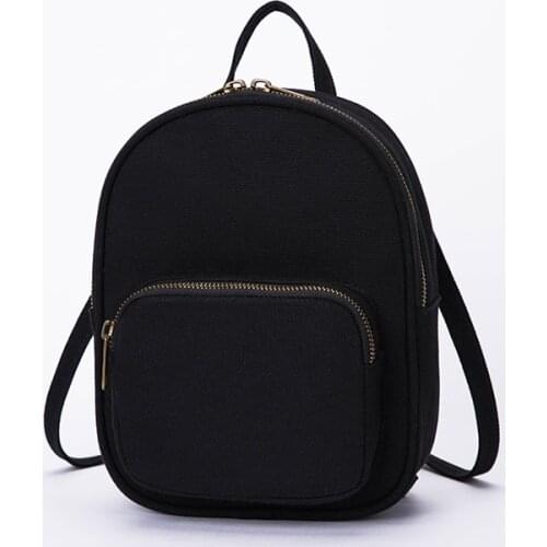 Backpack womens mini Korean tide wild backpack casual ins canvas girls school bag
