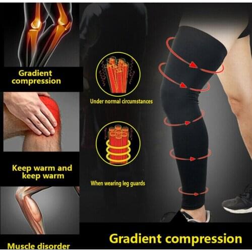 2021 1PC Sports Knee Pad Breathable Men Sport Long Knee Support Pad Basketball Football Elastic Leg Sleeve Winter Warm Protector