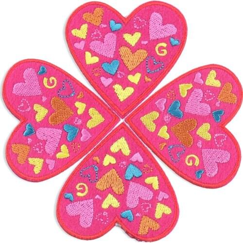 5PCS Heart Applique High Quality Embroidery Patch Iron on Patches for Clothing DIY Sewing Apparel Accessories Dropshipping