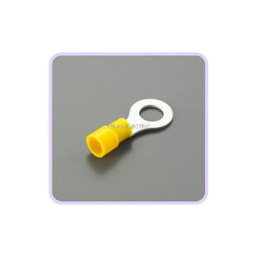 500pcs RV5.5-3.5 AWG12-10 6# 4-6mm Insulated Yellow Ring Terminals Electrical Connector Round Terminal