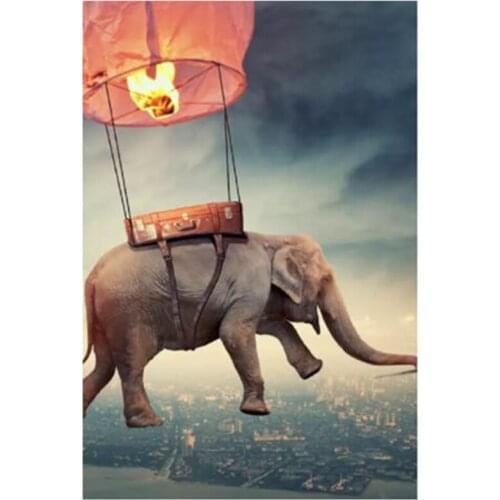 5D DIY Full Round Diamond Painting Animal Elephant 3D Embroidery Landscape Cross Stitch Rhinestone Mosaic Home Decor Art Y1446