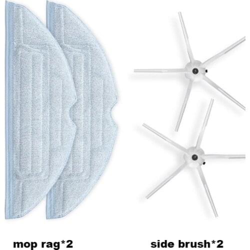 Accessories For Roborock S7 series vacuum cleaner robot side brush*2 +mop rag*2