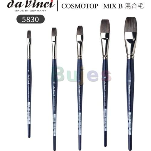 Da Vinci Watercolor Series 5830 CosmoTop Mix B Paint Brush, Flat Wash Synthetic/Natural Mix, good durability,Size 8,10,16,20,24