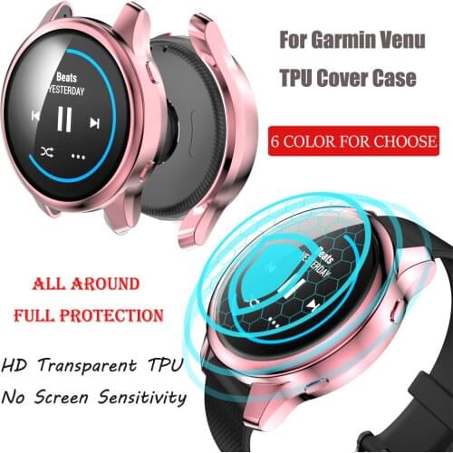 Electroplating Full Protection TPU Case Cover for Garmin Venu Smart Watch Accessories Shock-resistant Flexible for Garmin Venu