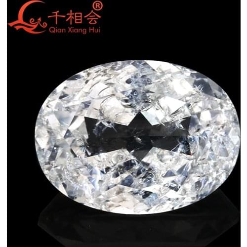 Artificial sapphire oval shape natural cut white color including minor cracks and inclusions corundum loose gem stone
