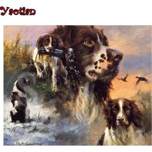 Full Square Round Drill 5D DIY Diamond Painting English Springer Spaniel Duck Embroidery Cross Stitch Diamond Mosaic Decor Gift