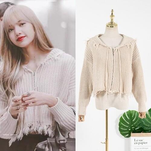 Cardigans for Women 2020 Spring Autumn Long Sleeve Female Cardigan Short Hooded Sweaters Korean Loose Womens Sweaters L697