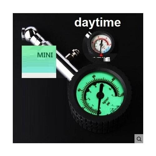 Mini tire pressure gauge with night light tyre pressure monitor with tire exhaustion outgassing valve