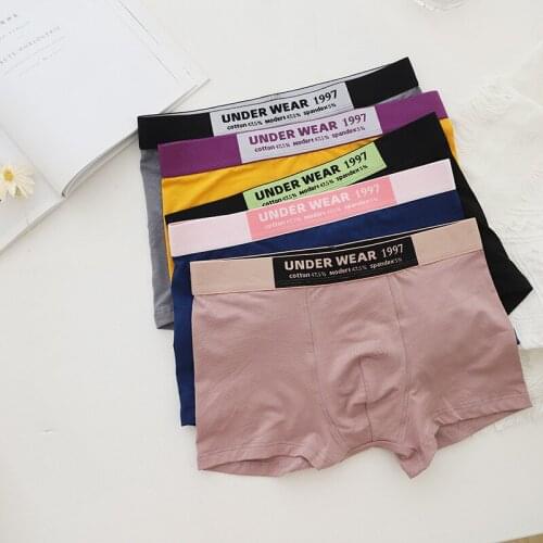 1997 fashion Sexy boxers Men Underwear Soft Modal Korea simple traceless boxers Mens Panties Underpants N1997
