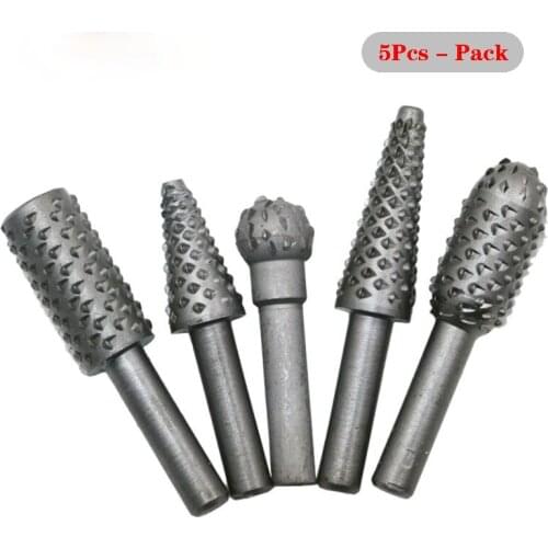 Hot Rotary Grater Steel File 5 Pieces Rotary Shank Craft Files Grater Cutters Wood Grinding Power Woodworking Hand Tool Set