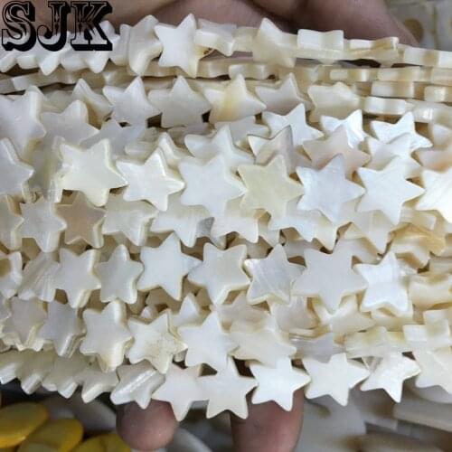Natural Shell White Mother of Pearl Shell five-pointed star Pentagram Beads Approx 39CM Per Strand 10/12/15mm Diy Jewelry Making
