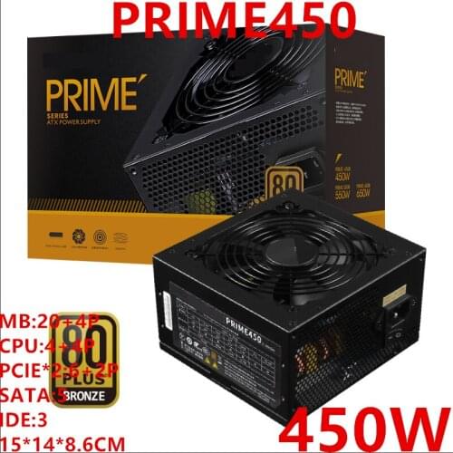 New Original PSU For Great Wall Brand ATX 80plus Bronze Game Mute Power Supply Rated 450W Peak 550W Power Supply PRIME450