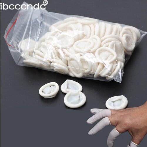 100pcs Disposable Anti Static Rubber Latex Finger Cots Eyebrow Tattoo Gloves Practical Off Eyelash Extension Tool Accessories