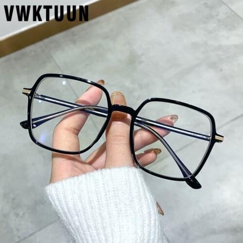 VWKTUUN TR90 Anti Blue Light Ray Glasses Women Oversized Square Glasses Frames Womens Optical TR90 Frame Prescription Glasses