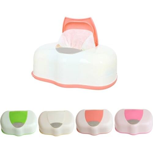 80 Sheets Wet Tissue Box Plastic Wet Wipes Storage Case Box Refillable Container , Baby Wipes Storage Organizer Box