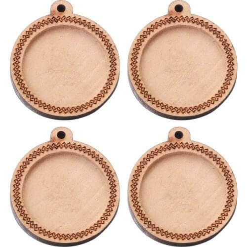 5pcs Lot Crude Wood Cabochon Base Fit 25mm Dia Blank Wooden Pendant Trays Diy Jewelry Accessories for Necklace Making Wholesale