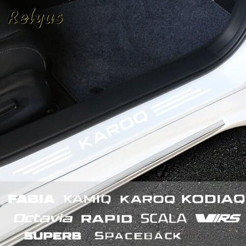 Transparent Car Door Sill Protector Protective Film For Skoda Fabia Kamiq Karoq Kodiaq Octavia Rapid Virs Scala Superb Spaceback