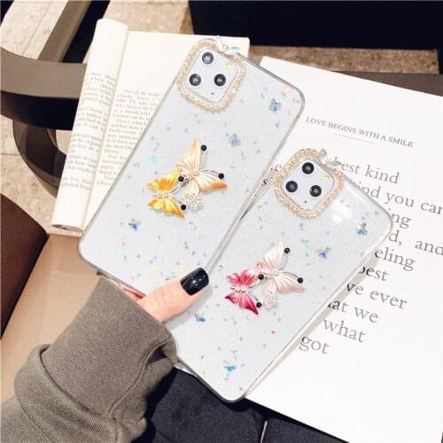 Luxury Fashion Beautiful Diamond Butterfly Bling Glitter Star Crystal Case Cover For Iphone 11 Pro XS Max XR X 8 7 6 6S Plus SE