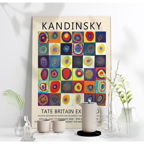 Nordic Wassily Kandinsky Poster Rainbow Point Art Prints Modern Abstract Canvas Painting Vintage Art Home Kids Room Decor Gift