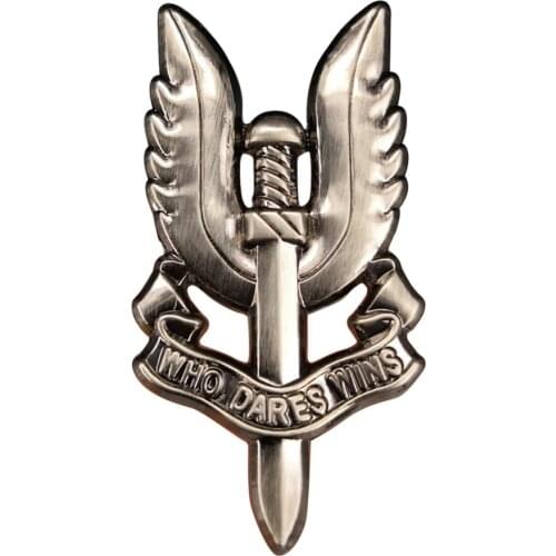 SAS British Army Special Air Service Who Dares Wins Metal Military Forces Badge Pin