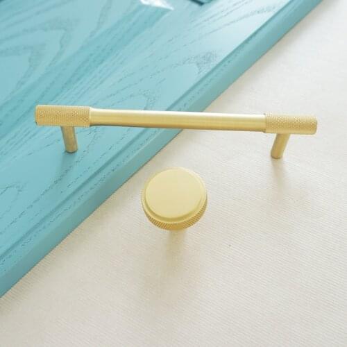 Modern Simplicity Brass Handle for Furniture Pure Copper Kitchen Cabinet Handle and Knobs Drawer Dresser Wardrobe Pulls Knobs