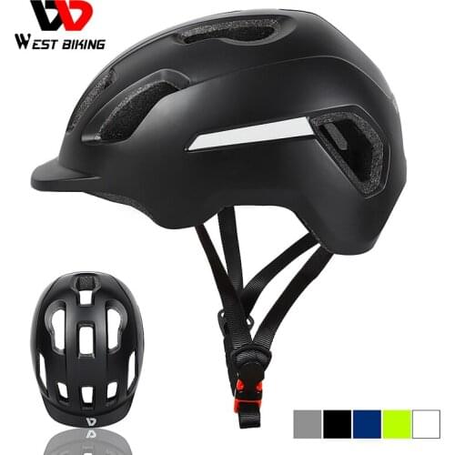 WEST BIKING Reflective Bike Helmet Breathable Electric Bike Helmet Safety Cap Ultralight Men Women MTB Road Bicycle Helmet