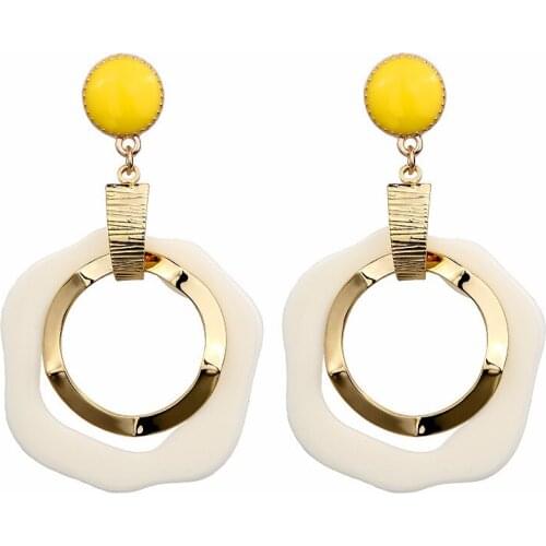 Personality Geometric Acrylic Earrings Simple Round Earrings for Women