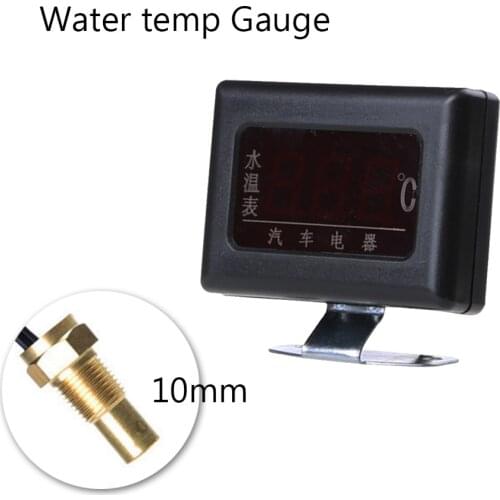 Universal 12V/24V Digital Water Temperature Gauges for Car With Water Temperature Sensor Head Plug 10MM
