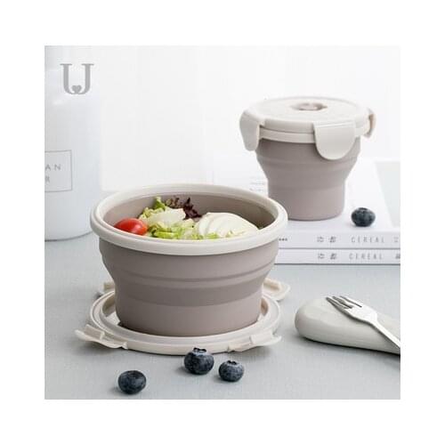 Youpin Jordan&Judy Outdoor picnic portable retractable folding lunch box travel silicone lunch box instant noodle bowl