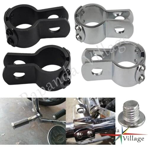 1-1/8" & 1-1/4" & 1-1/2" Chrome Motorcycle Footpegs Mounting Clamps Engine Guard Crash Bar Footrest Peg Clamps For Harley