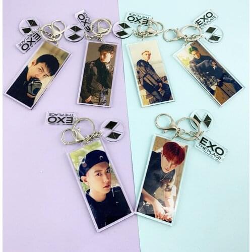 1Pcs/set Kpop EXO New Album OBSESSION SEHUN BAEKHYUN CHANYEOL SUHO KAI Concert Keychain Pendant Accessories OD87