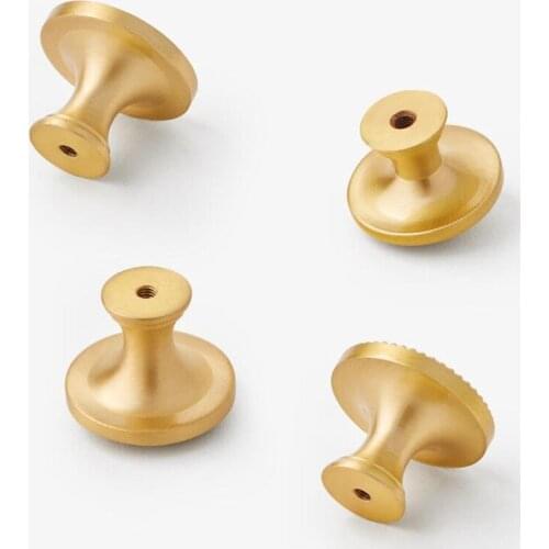 2021 New Solid Round Copper Cabinet Door Handle Light Luxury Retro Brass Gold American-style Drawer Kitchen Furniture Pulls