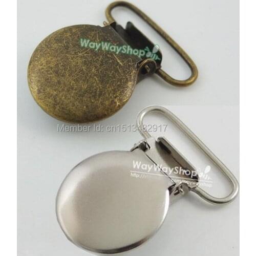 30 pcs 19mm 3/4'' Suspender Mitten Clip Round Face Webbing Hook Paci Pacifier Bronze Nickle