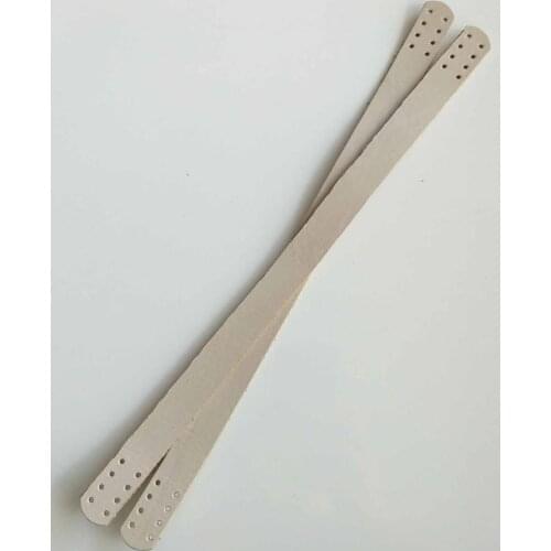 35x2 Cm Genuine Leather Double Handle Cream Color