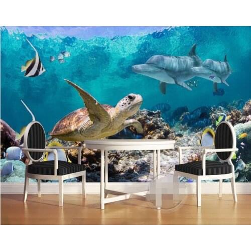 3d wallpaper custom mural non-woven wall stickers 3 d ocean wallpaper tortoise TV setting wall murals wallpaper for walls 3 d