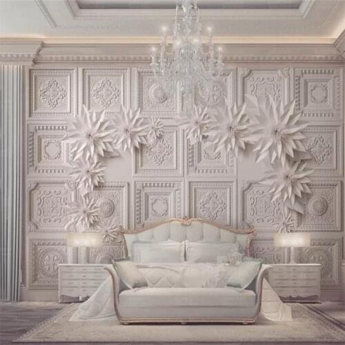 Wellyu Custom wallpaper 3d photo mural обои beautiful European-style relief brick 3d wallpaper flower background Papel de parede