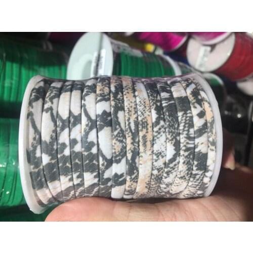 5mm 20meters / Spool Warm Snake Print Elastic lycra cord Stitched round lycra cord Lycra strip For DIY Jewelry Marking