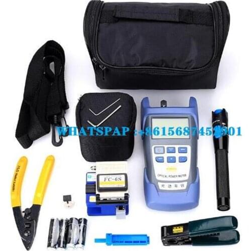 6 In 1 FTTH Fiber Optic Tool Kit Fibra Optica Herramientas FC-6S Cleaver Millers Plier Stripper Optical Power Meter VFL 5KM