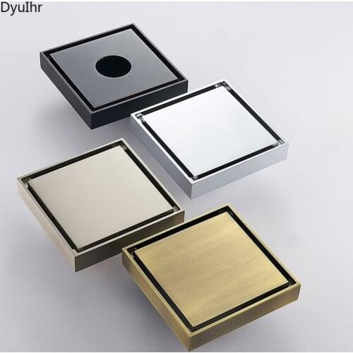 Bathroom accessories modern minimalist toilet anti-odor and insect-proof shower room anti-reflective all-copper floor drain
