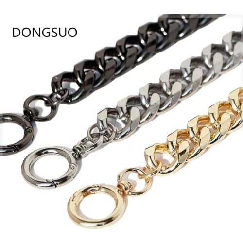 Aluminum metal chain strap handle silver gold black large chain 1.9cm designer bag purse replacement Accessories Hardwdware 19mm
