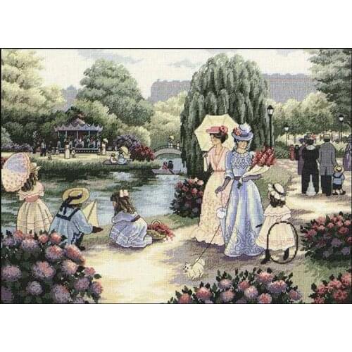 Free Delivery Top Quality Lovely Counted Cross Stitch Kit A Stroll in the Park Spring dim 35021
