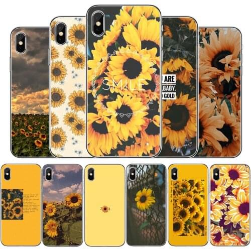 Sunflower Cover Soft Silicone Phone Case For iPhone 5 5S 6 6plus 7 8 plus X XR XS Max 11 PRO Max SE 2020