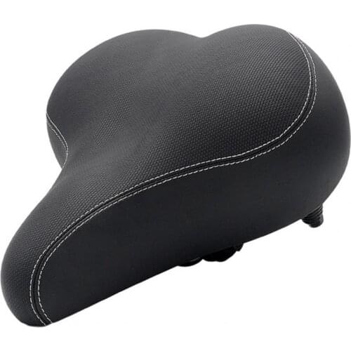 Black Pragmatic Shock Absorption Anti-skid Surface Bicycle Saddle Thickened Sponge Bike Saddle Anti-skid Surface for Bike