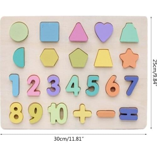 Q9QB Wooden Board with Colorful Alphabet Number Puzzle Kids Early Educational Toy Matching Letter Family Game