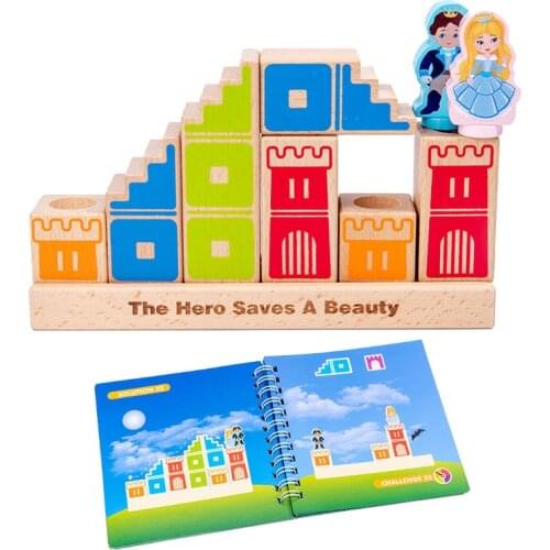 Kids Montessori Wooden Toys 3D Building Blocks Education Logical Thinking Sensory Toys Child Challenge Level Game Gifts For Kids