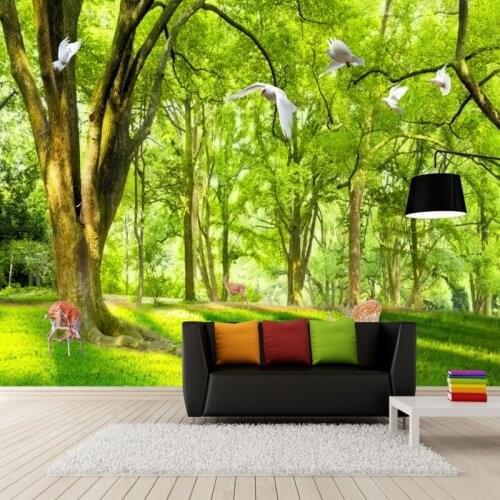 Dropship Custom photo wallpaper Fresh natural landscape woods tree forest background wall nature forest wallpaper