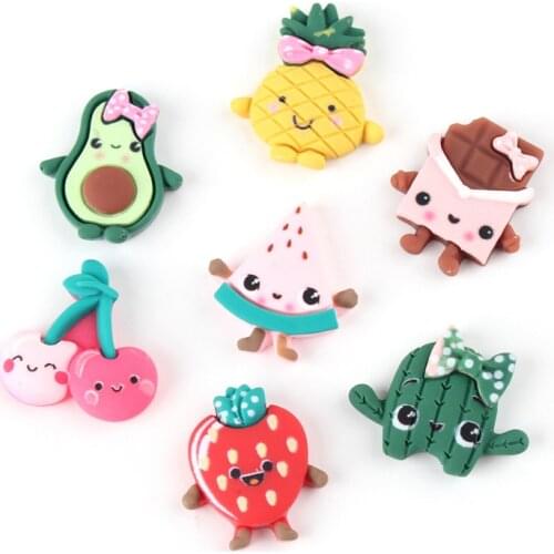Fruit Cheery Avocado 3D Cabochon Charms Resin DIY Crafts Making Bows Phone Case Gift Decor Cartoon Accessories,10Yc19823