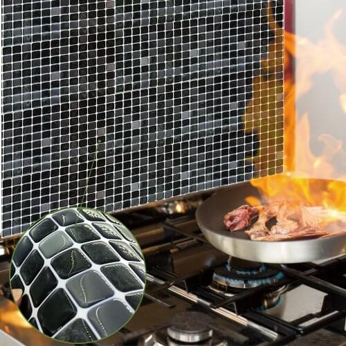 Funlife Black Mosaic Peel and Stick Kitchen Backsplash Bathroom 3D Wallpaper Tiles,Self Adhesive Wall Paper Vinyl Tiles Stickers