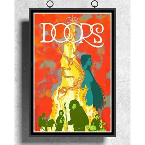 H126 THE DOORS Jim Morrison American Rock Band Vintage Music Wall Sticker Silk Poster Art Home Decoration