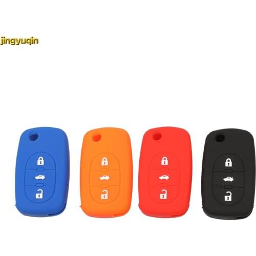 Jingyuqin 20pcs for Audi A2 A3 A4 A6 A8 TT Flip Floding Car Key Silicone Case 3 Buttons FOB Styling